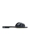 Saint Laurent Tribute 05 Leather Nu Pieds Flat Sandals In Black