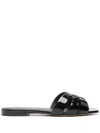 Saint Laurent Paris Women Tribute Mules In Smooth Leather In Black