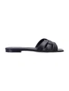 Saint Laurent Square-toe Intertwining Strap Sandals With 0.5 Cm Leather Heel In Black
