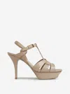 Saint Laurent Tribute Sandals In Beige