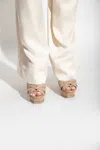 Saint Laurent Tribute 105 Leather Platform Sandal In Beige
