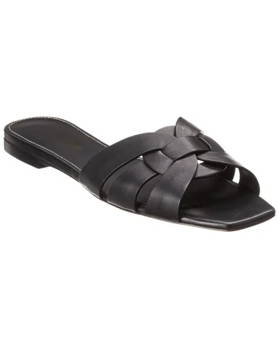 Saint Laurent Tribute Leather Sandal In Black