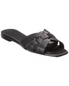 Saint Laurent Paris Women Tribute Mules In Smooth Leather In Black
