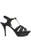 Saint Laurent Tribute Platform Sandals In Smooth Leather Shoes