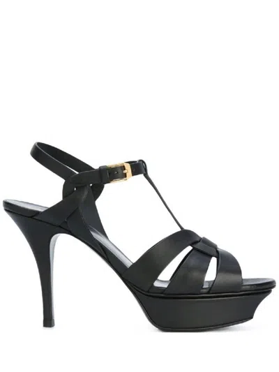 Saint Laurent Tribute Platform Sandals In Smooth Leather Shoes