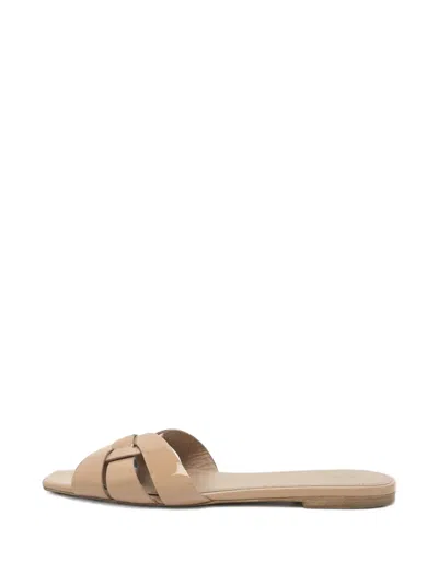 Pre-owned Saint Laurent Tribute Leather Sandals In Neutrals