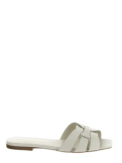 Saint Laurent Flat Sandals  Woman In White