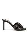 Saint Laurent Tribute Embossed Croc Mules In Noir