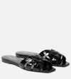 Saint Laurent Tribute Nu Pieds 05 Leather Slides In Black