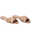 Saint Laurent Tribute 05 Beige Sandals With Criss-crossed Straps In Patent Leather Woman In Neutral