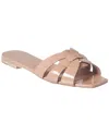 Saint Laurent Tribute 05 Beige Sandals With Criss-crossed Straps In Patent Leather Woman In Neutral