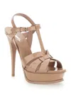 Saint Laurent Tribute Leather T-strap Platform Sandals