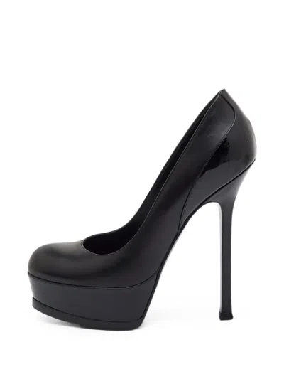 Pre-owned Saint Laurent Tribute Platform Pumps In Black
