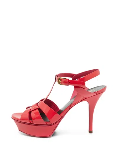 Pre-owned Saint Laurent Tribute Platform Sandals In Pink