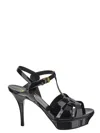 Saint Laurent Tribute Black Sandals With Platform In Patent Leather Woman In Black