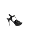 Saint Laurent Tribute Leather Sandals In Black