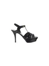 Saint Laurent Tribute Platform Sandals In Smooth Leather Shoes In Black