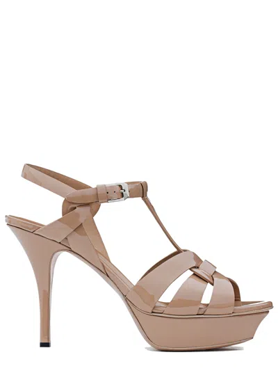 Saint Laurent Tribute Sandals In Brown