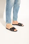 Saint Laurent Tribute 05 Leather Nu Pieds Flat Sandals In Black