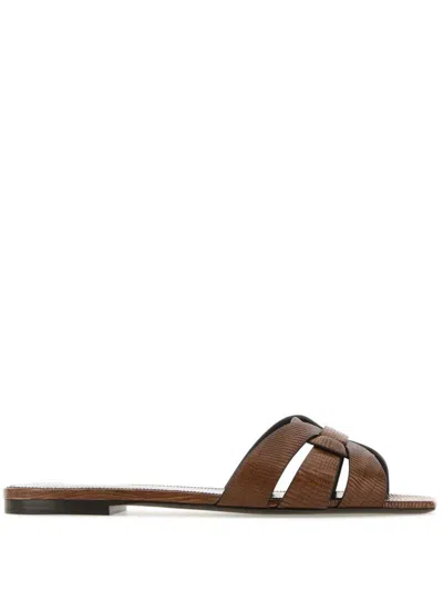SAINT LAURENT TRIBUTE LEATHER SANDALS