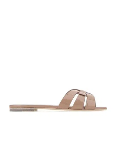 Saint Laurent Antiqued Pink Tribute 05 Slippers In Neutral