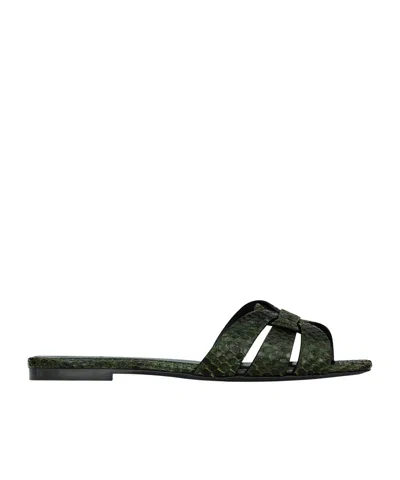 Saint Laurent Tribute Slippers In Black