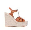 Saint Laurent Leather Women Shoes Espadrilles Wedge Rubber Sole