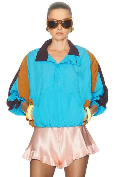 Saint Laurent Tricolor Track Jacket In Blue