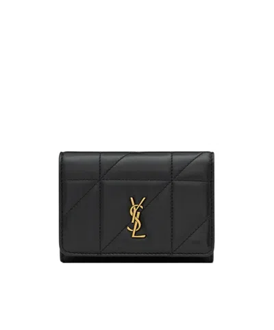 Saint Laurent Tri-fold Wallet In Black
