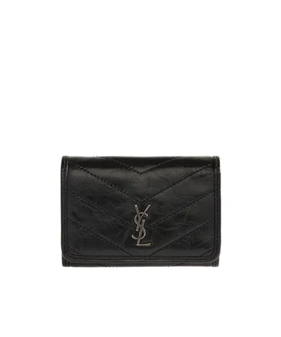 Saint Laurent Trifold Wallet In Black