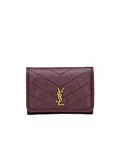 Saint Laurent Tri-fold Wallet In Red