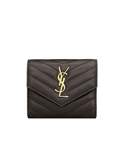 Saint Laurent Trifold Wallet In Red