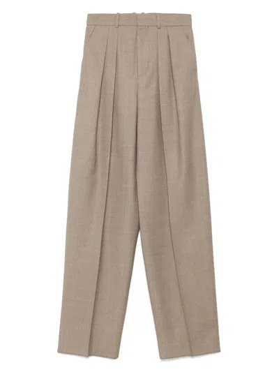 Saint Laurent Trousers In Brown