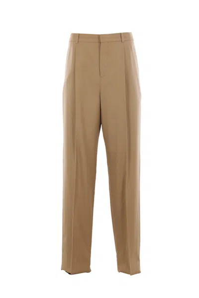 Saint Laurent Trousers In Brown
