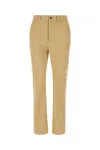 Saint Laurent Beige Straight Pants With A Button In Cotton Woman In Beige