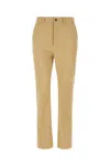Saint Laurent Pantalone In Cotone Cammello Donna In Beige