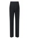 Saint Laurent Straight Trousers With Pleats And Pockets In Black