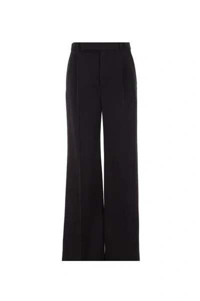 Saint Laurent Pleat Tailored Trousers In Black