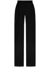 Saint Laurent Black Grain De Poudre Tuxedo Trousers In Black