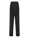 Saint Laurent Pleated Cashmere Wide-leg Pants In Black