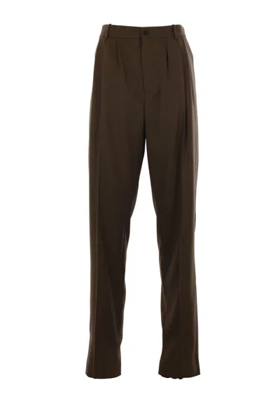 Saint Laurent Trousers In Brown