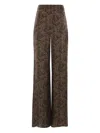Saint Laurent Silk Straight-leg Trousers In Burgundy