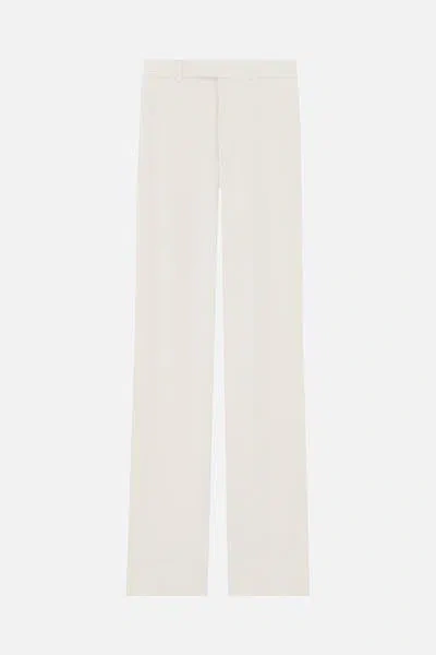 Saint Laurent High-waisted Straight Leg Trousers In Craie