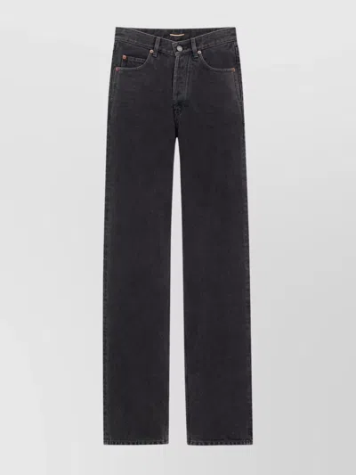 Saint Laurent Trousers Denim Five-pocket Design In Black