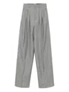Saint Laurent Pinced Pant With Pleated Wide Leg In Gray