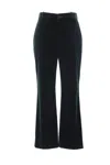 Saint Laurent Cropped Cotton-velvet Slim-leg Pants In Green