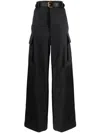 Saint Laurent Saint Lauren Twill Belted Trousers In Grey