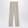 Saint Laurent Beige Wool Trousers In Neutral