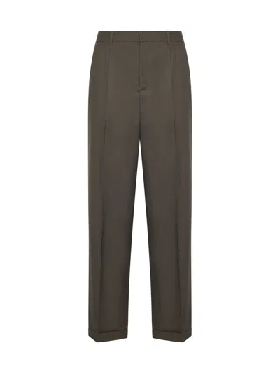 Saint Laurent Trousers In Taupe Chine