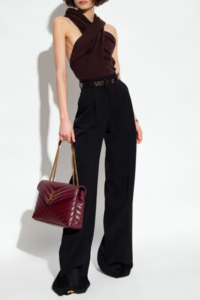 Saint Laurent Trousers With Wide Legs In Black